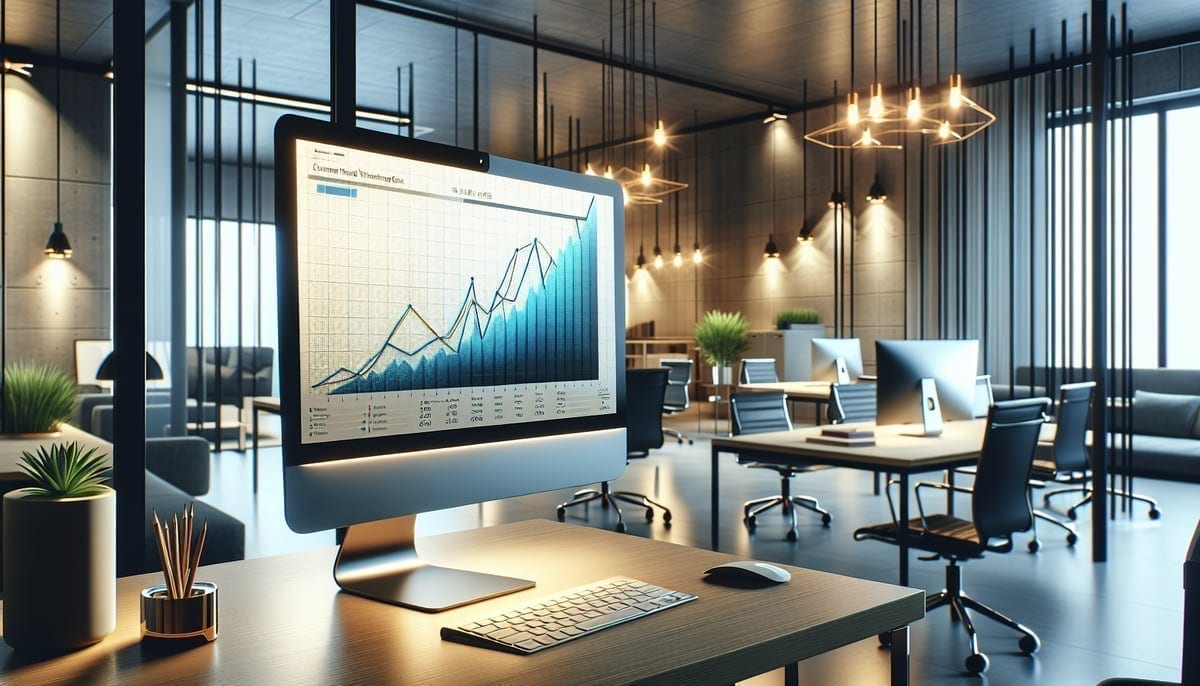 Computer screen displaying viewership growth data for online poker content