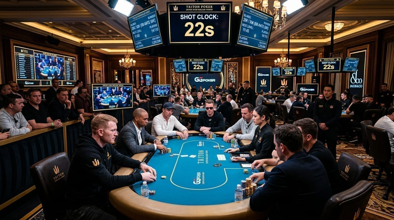High-roller tournament room equipped with shot clock technology