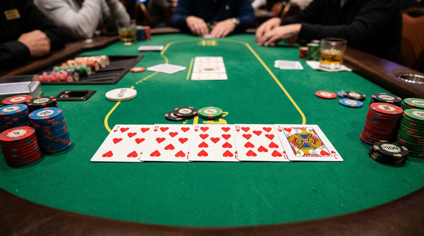 Straight Flush - 7 through Jack of hearts